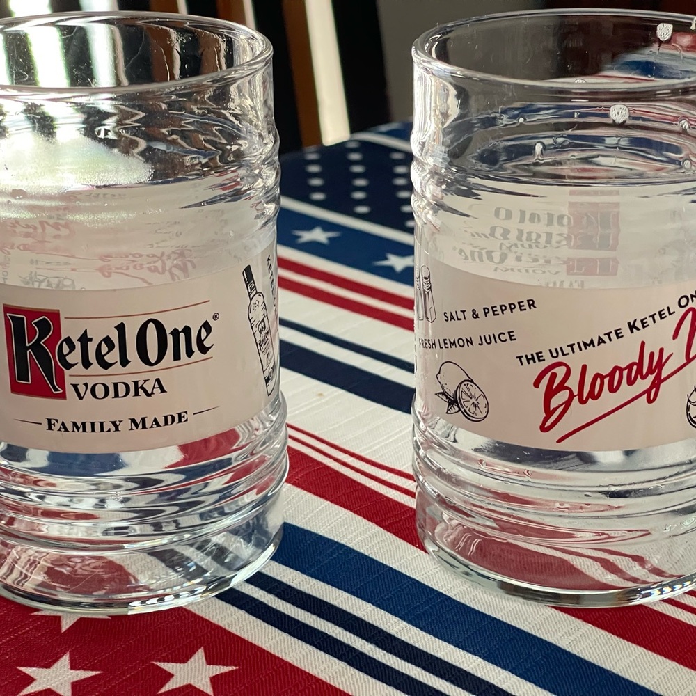 Two Ketel one Vodka Bloody Mary Glass Set - Clear